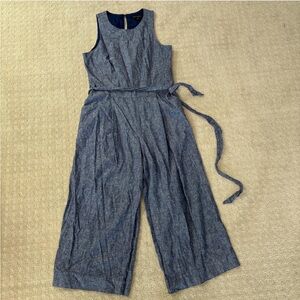 Banana Republic Blue Denim Jumpsuit with Tie Waist Size 4